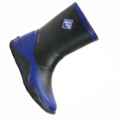 Kids' Muck Forager Rubber Boots Black Blue | HXFDKI-571